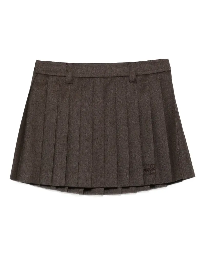 Miu Miu Braun-Rock mit Falten Braun