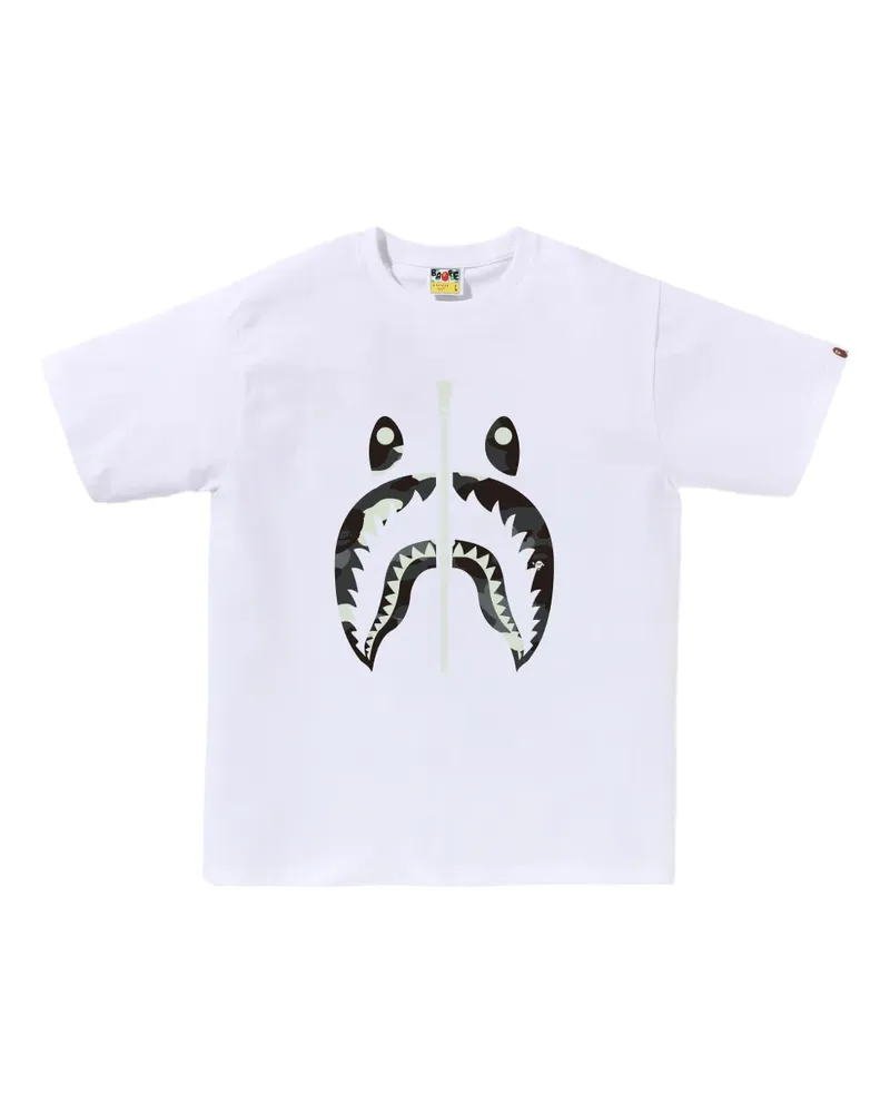 BAPE T-Shirt mit Hai-Print - Weiß Weiß