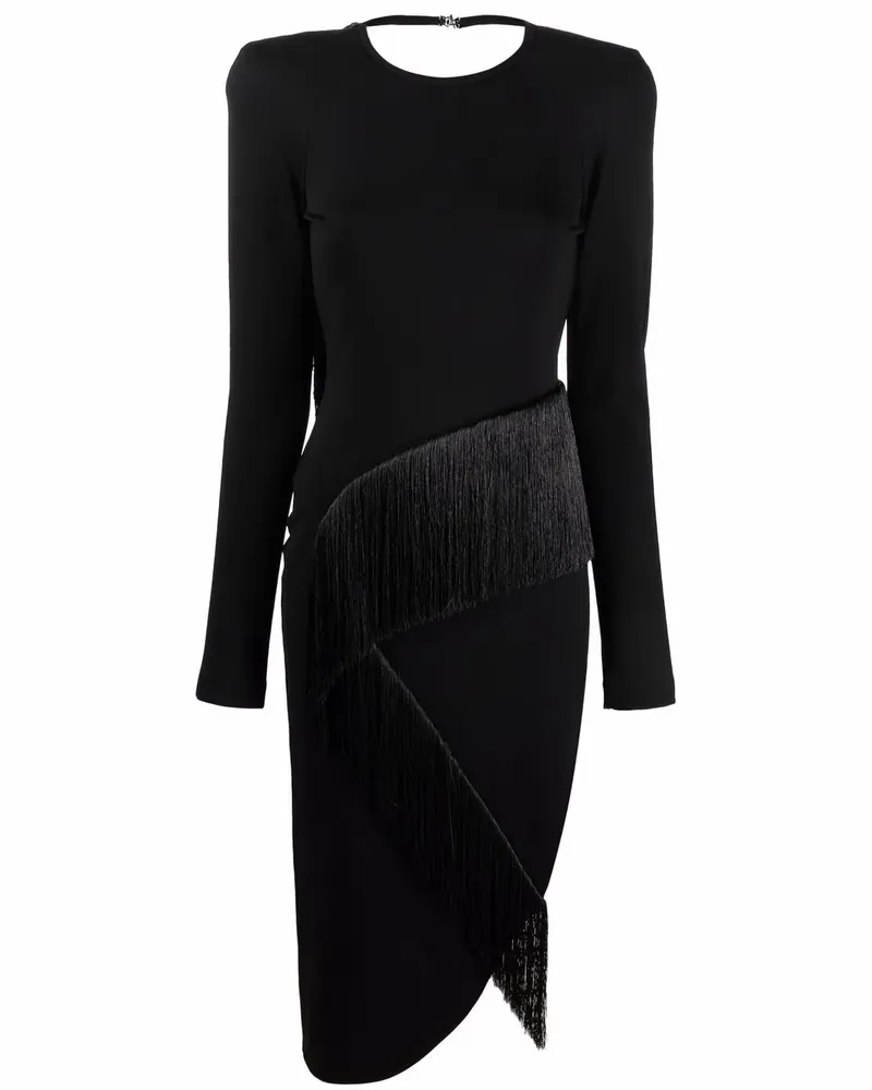 ATTICO Midikleid mit langen Ärmeln - Schwarz Schwarz