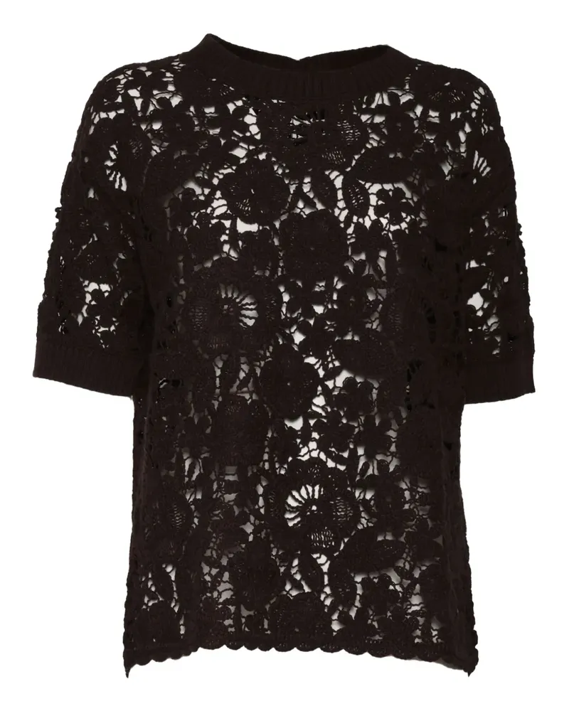 P.A.R.O.S.H. P.A.R.O H. Bluse mit Blumenspitze - Braun Braun
