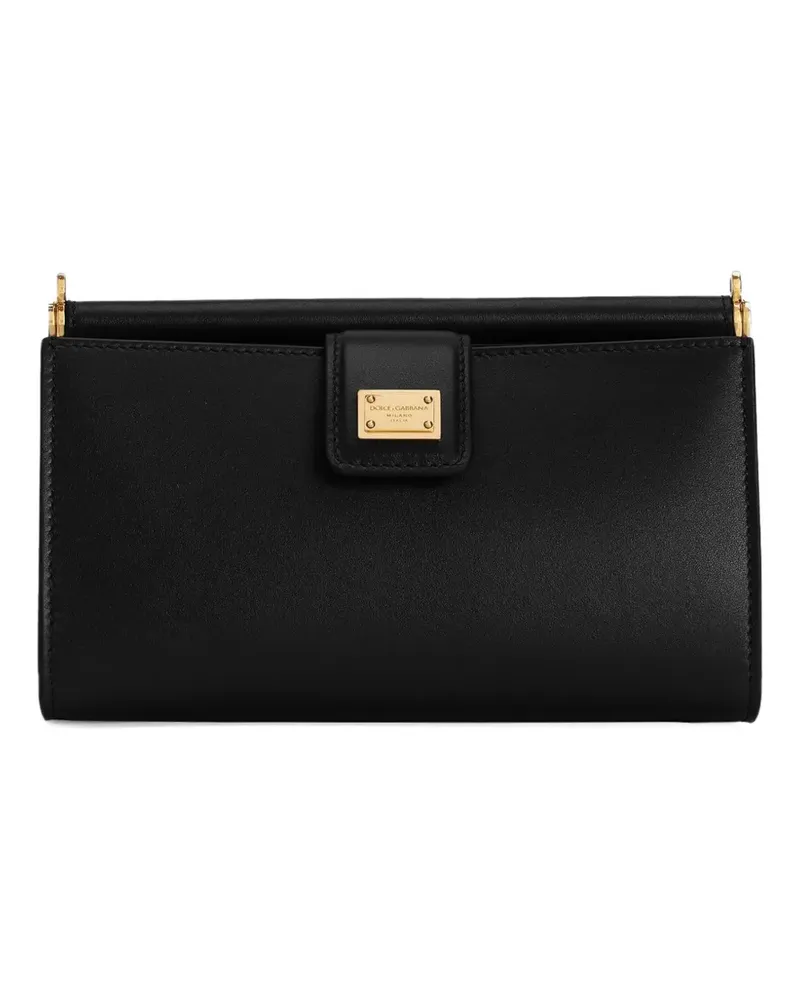 Dolce & Gabbana Schultertasche aus Leder - Schwarz Schwarz