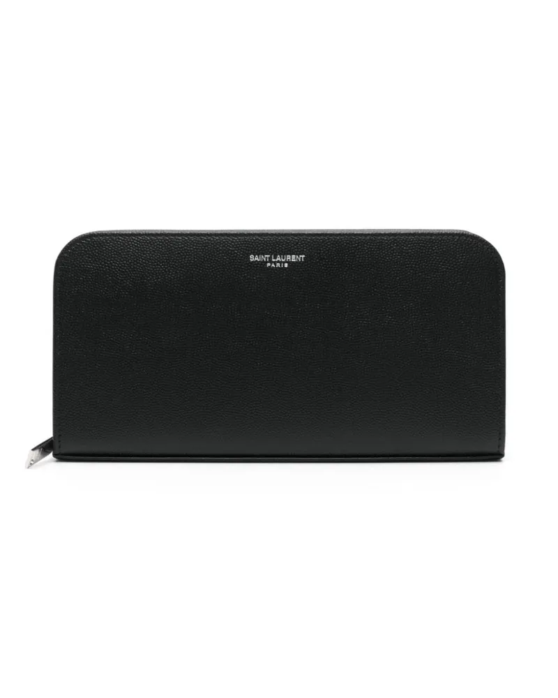Saint Laurent Portemonnaie mit Logo-Stempel - Schwarz Schwarz