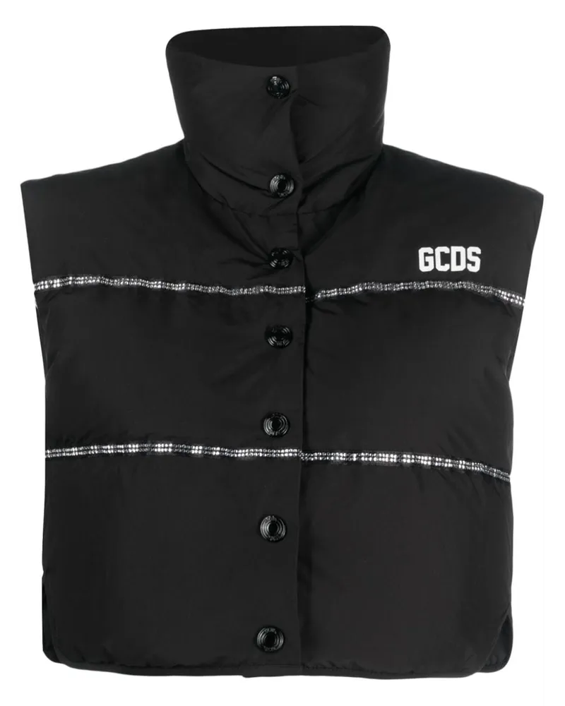 GCDS Gefütterte Bling Weste - Schwarz Schwarz