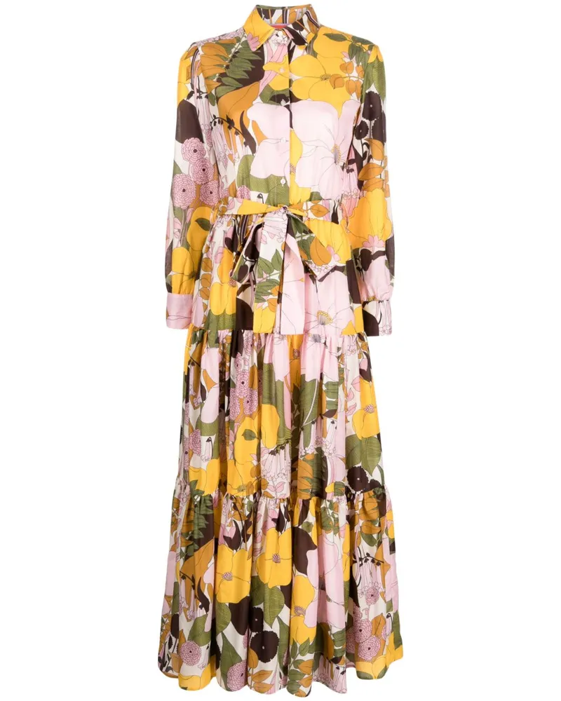 La DoubleJ Geblümtes Bellini Hemdkleid - Rosa Rosa