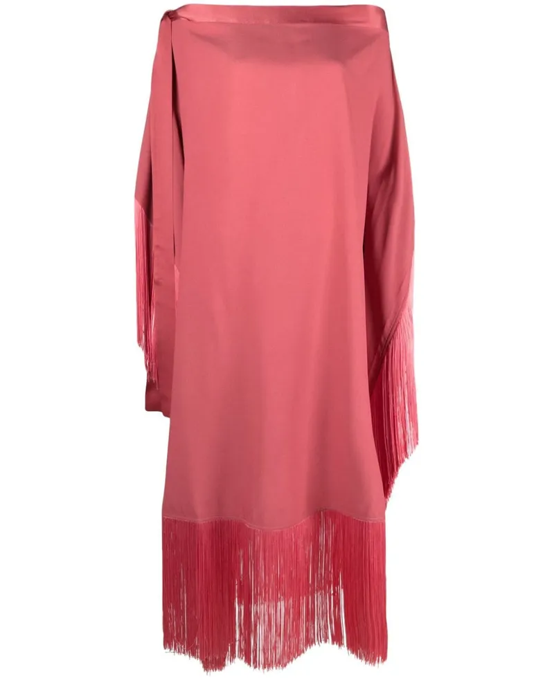 Taller Marmo Kreppkleid mit Fransen - Rosa Rosa