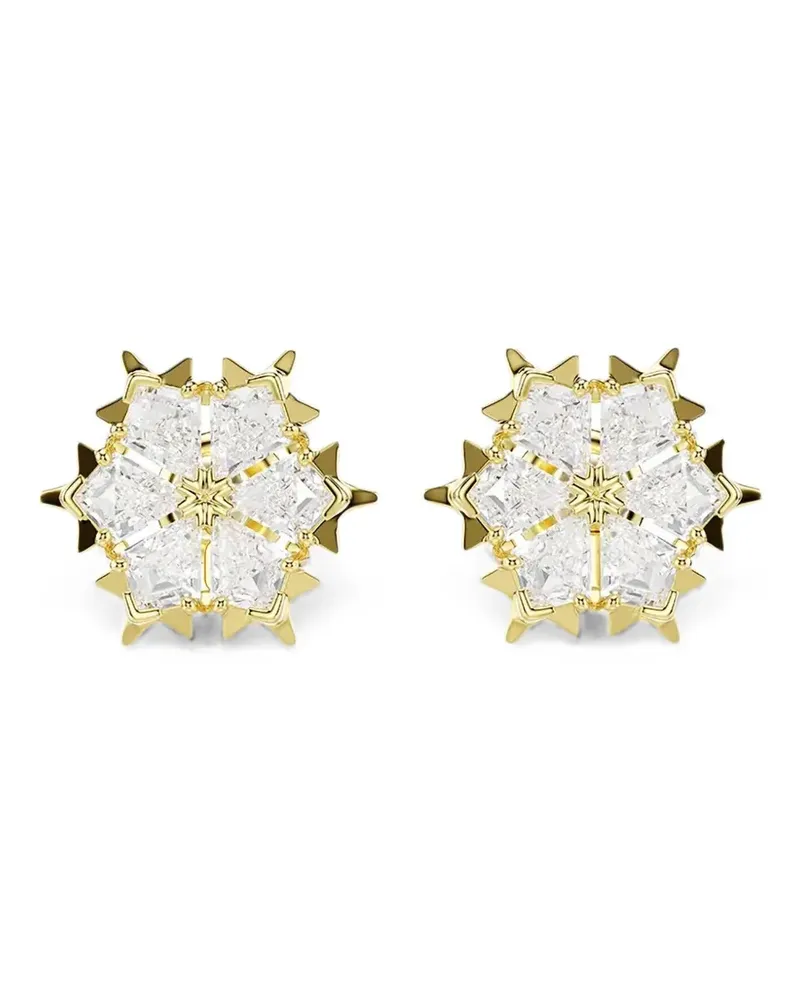 Swarovski snowflake-motif stud earrings - Gold Gold