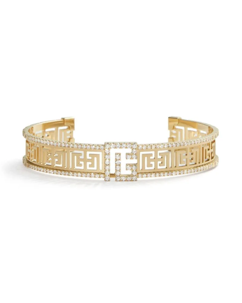 Balmain 18kt Labyrinth Gelbgoldarmspange mit Diamanten Gold