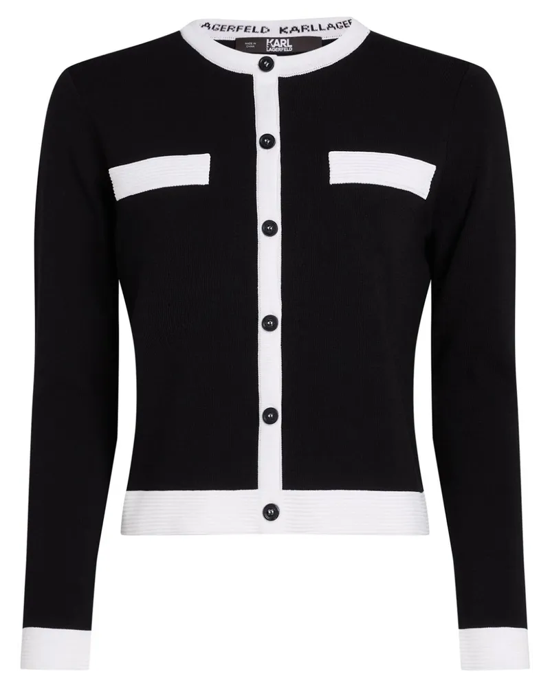 Karl Lagerfeld Cardigan mit Kontrastdetails - Schwarz Schwarz