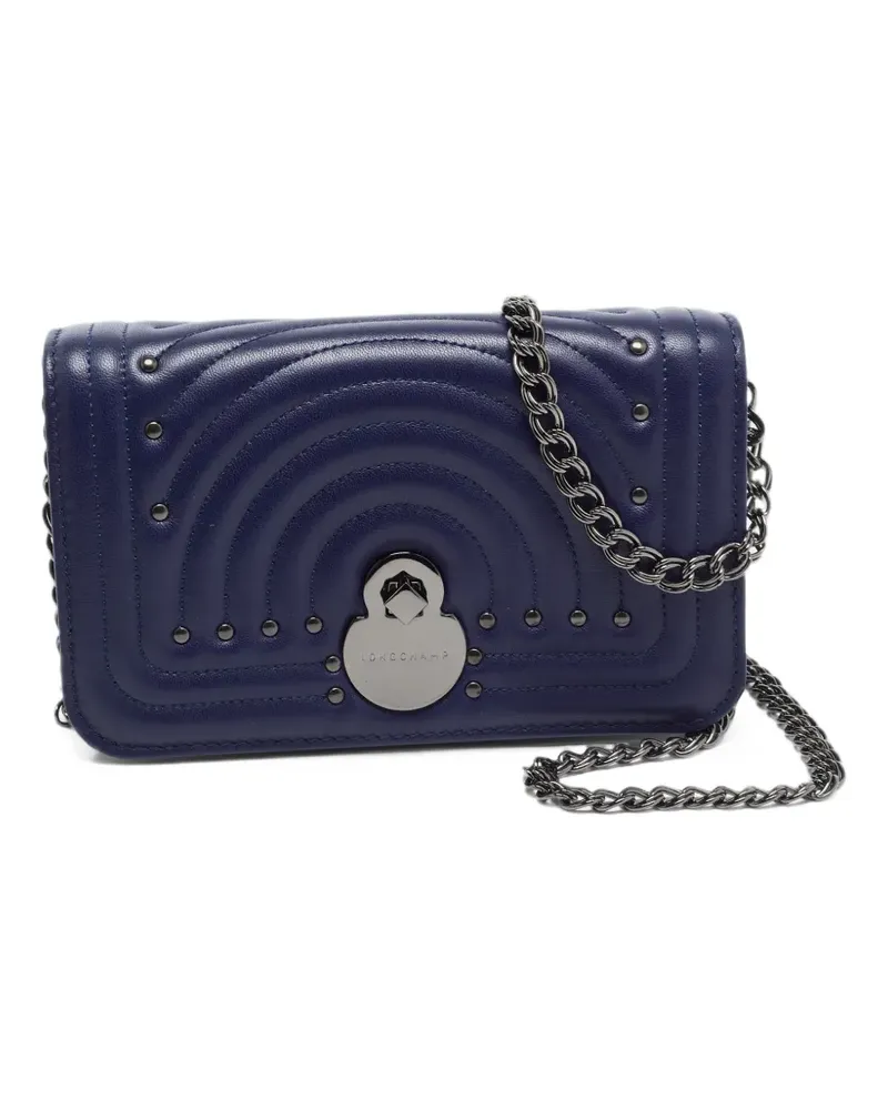 Longchamp Studded Cavalcade leather chain wallet - Blau Blau