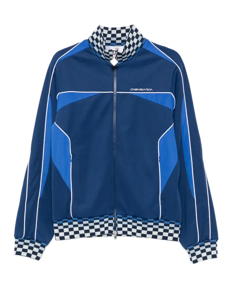 Casablanca Paris Cyber Tricot checkerboard-trim jacket - Blau Blau