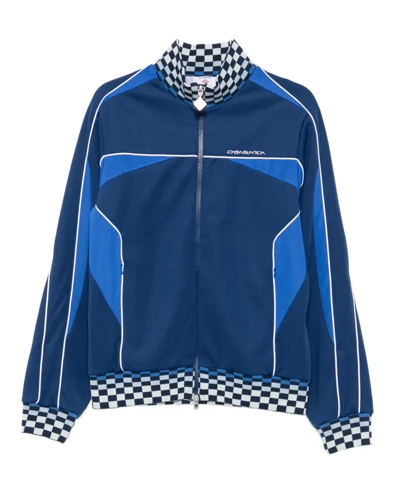 Casablanca Paris Cyber Tricot checkerboard-trim jacket - Blau Blau
