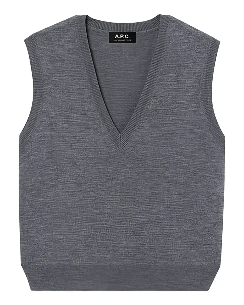 A.P.C. Pullunder mit V-Ausschnitt - Grau Grau