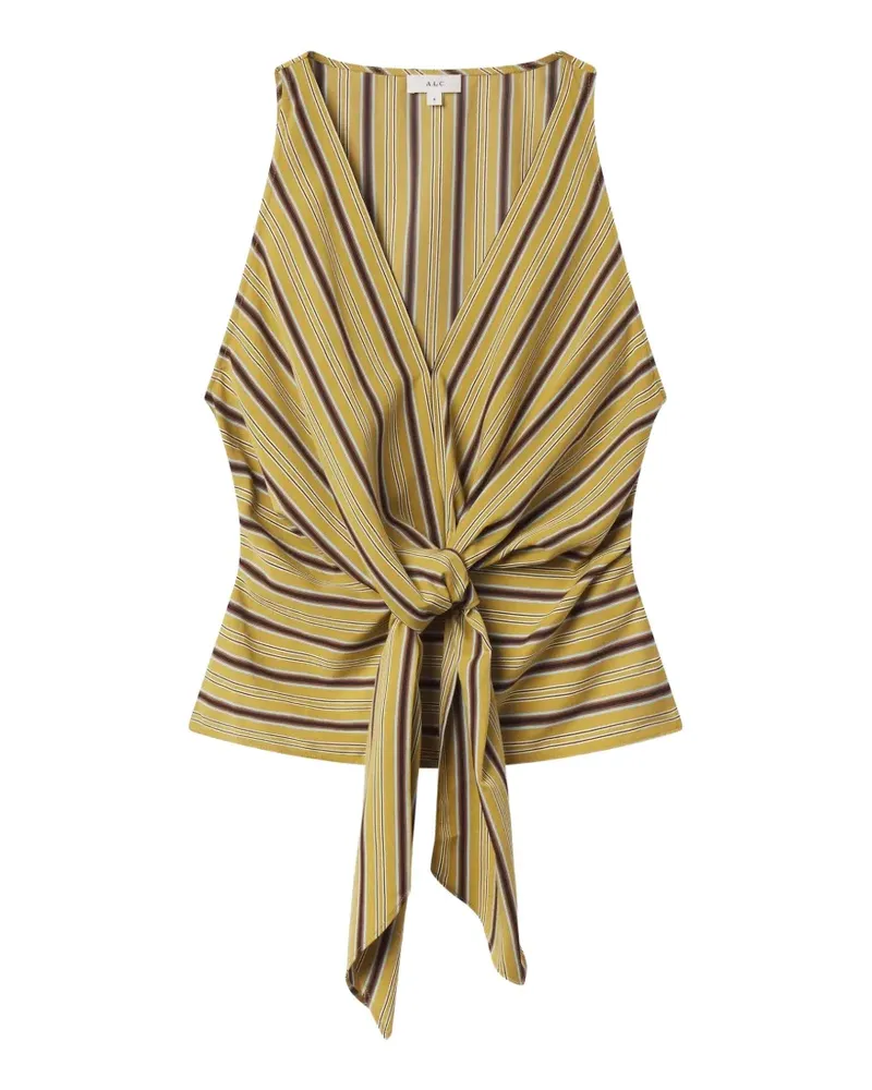 A.L.C. Elle striped front-knot top - Gelb Gelb