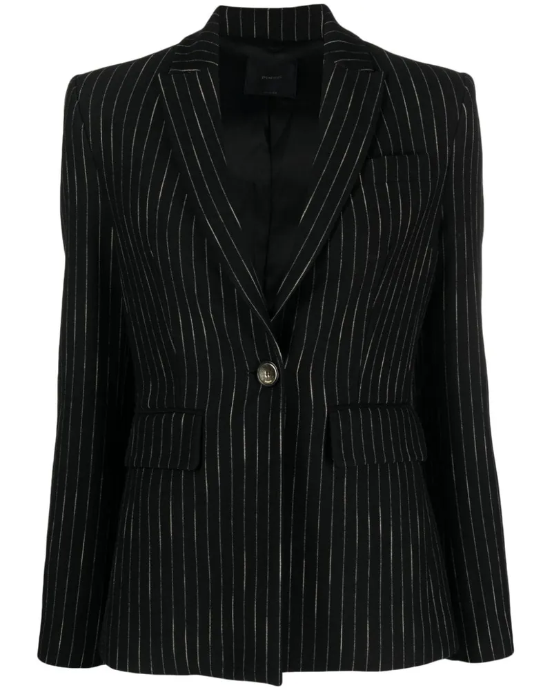 Pinko Gestreifter Blazer Schwarz