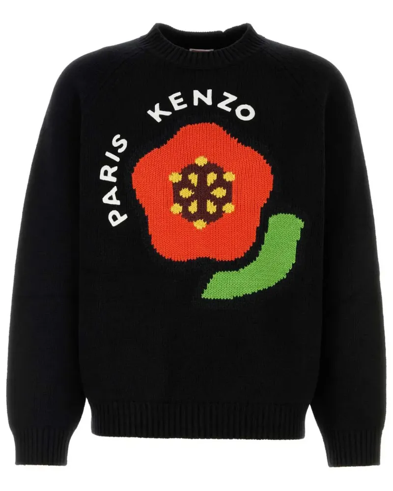 Kenzo Pullover mit Boke Flower-Intarsie - Schwarz Schwarz