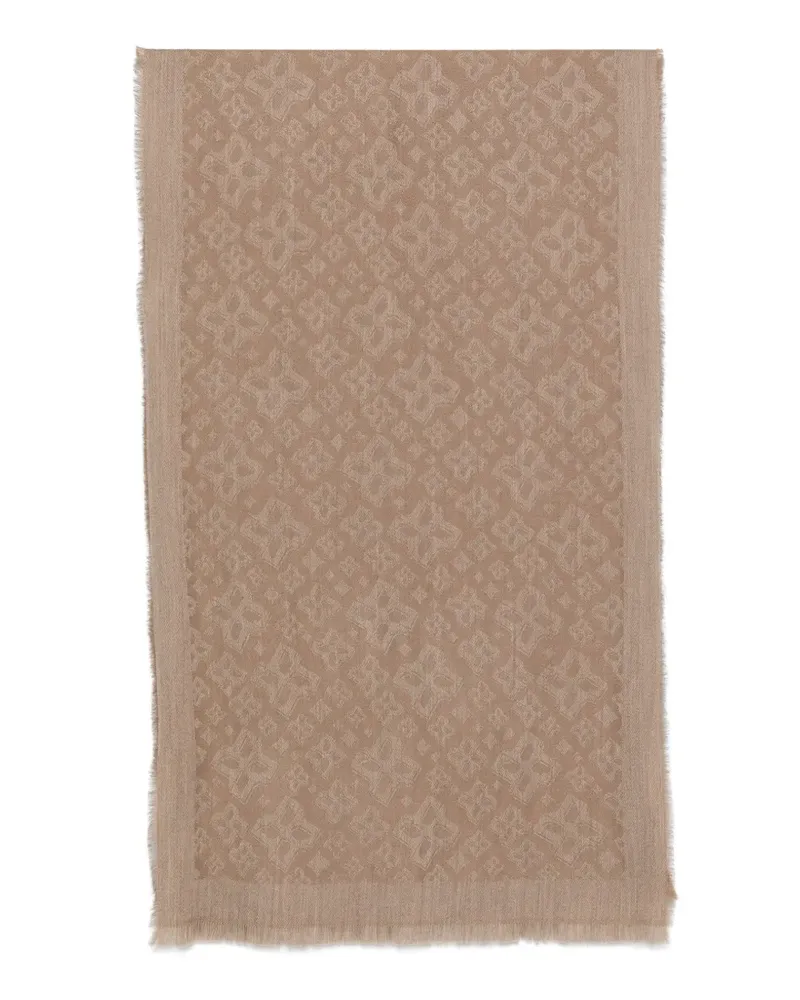 Tagliatore Ausgefranster Schal mit Jacquardmuster - Braun Braun