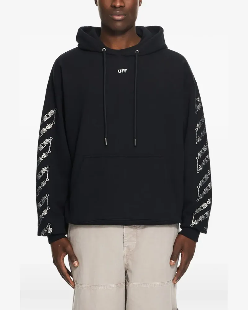 OFF-WHITE Chain Arrow Diagonal Hoodie mit Kordelzug - Schwarz Schwarz