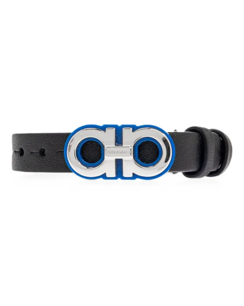Ferragamo Gancini buckle calf leather bracelet - Schwarz Schwarz