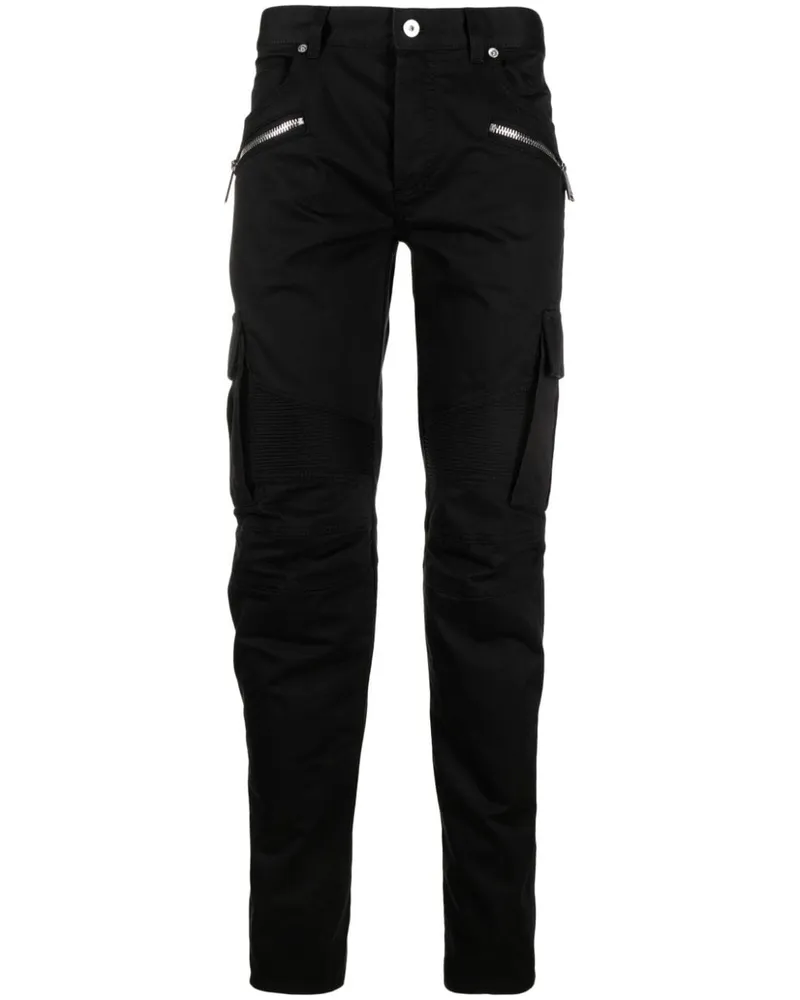 Balmain Skinny-Hose mit Reißverschlussdetail - Schwarz Schwarz