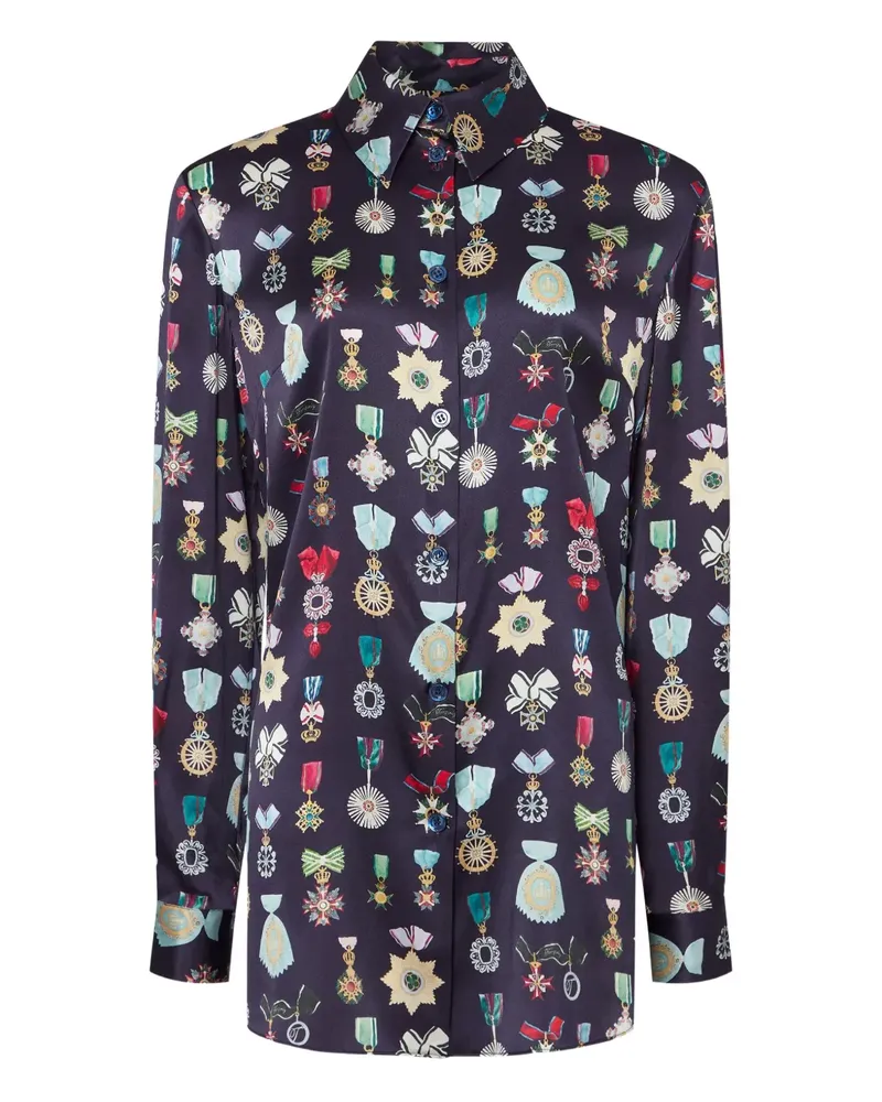 Temperley London Gloriette Bluse aus Seide - Blau Blau