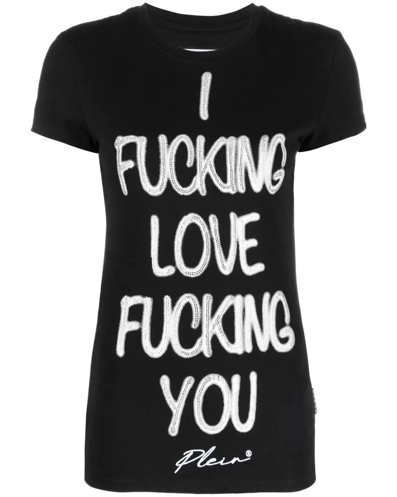 Philipp Plein T-Shirt mit Slogan-Print - Schwarz Schwarz