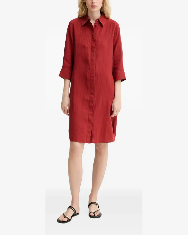 Marc O'Polo Mini-Hemdkleid aus Leinen mit Knöpfen - Rot Rot