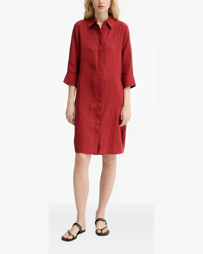 Marc O'Polo button-down linen shirt mini dress - Rot Rot