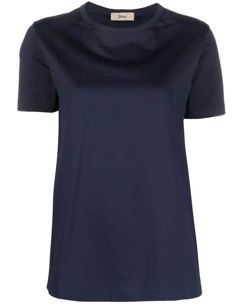 Herno T-Shirt mit gerafftem Einsatz - Blau Blau