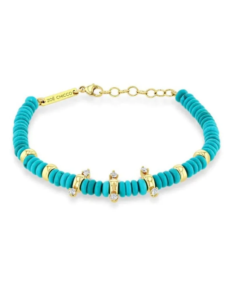 ZOË CHICCO 14kt Gelbgoldarmspange mit Diamanten - Blau Blau