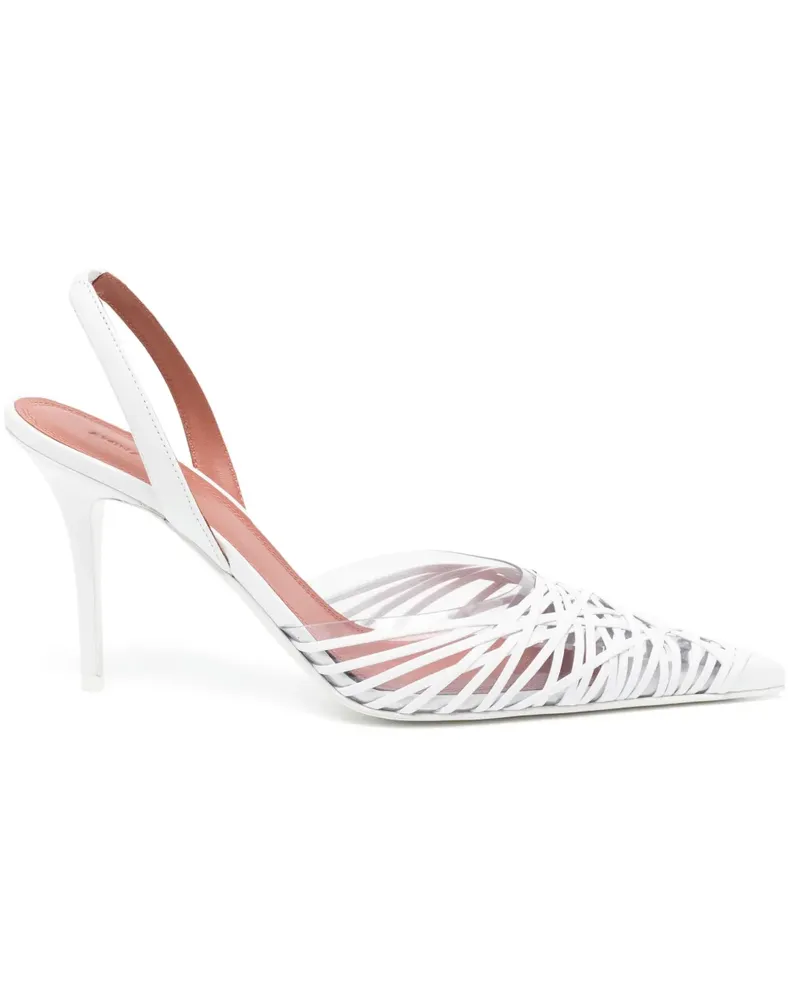 Amina Muaddi Lori Pumps 90mm - Weiß Weiß