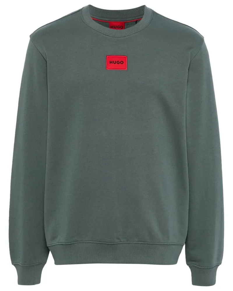 HUGO BOSS Sweatshirt mit Logo-Stickerei - Grün Grün