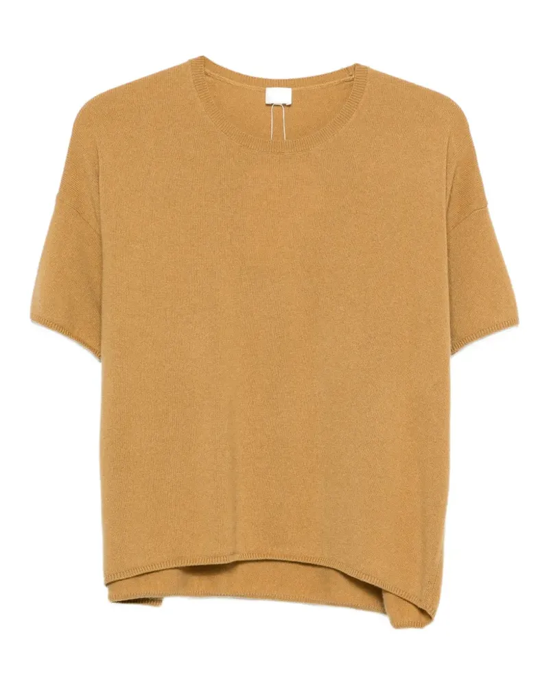 C.T.plage Kurzärmeliges T-Shirt aus Kaschmir - Gelb Gelb