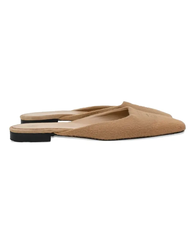 Totême Flat cashmere mules - Nude Nude