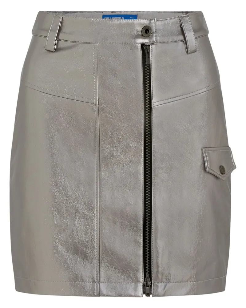 Karl Lagerfeld Minirock im Metallic-Look - Grau Grau
