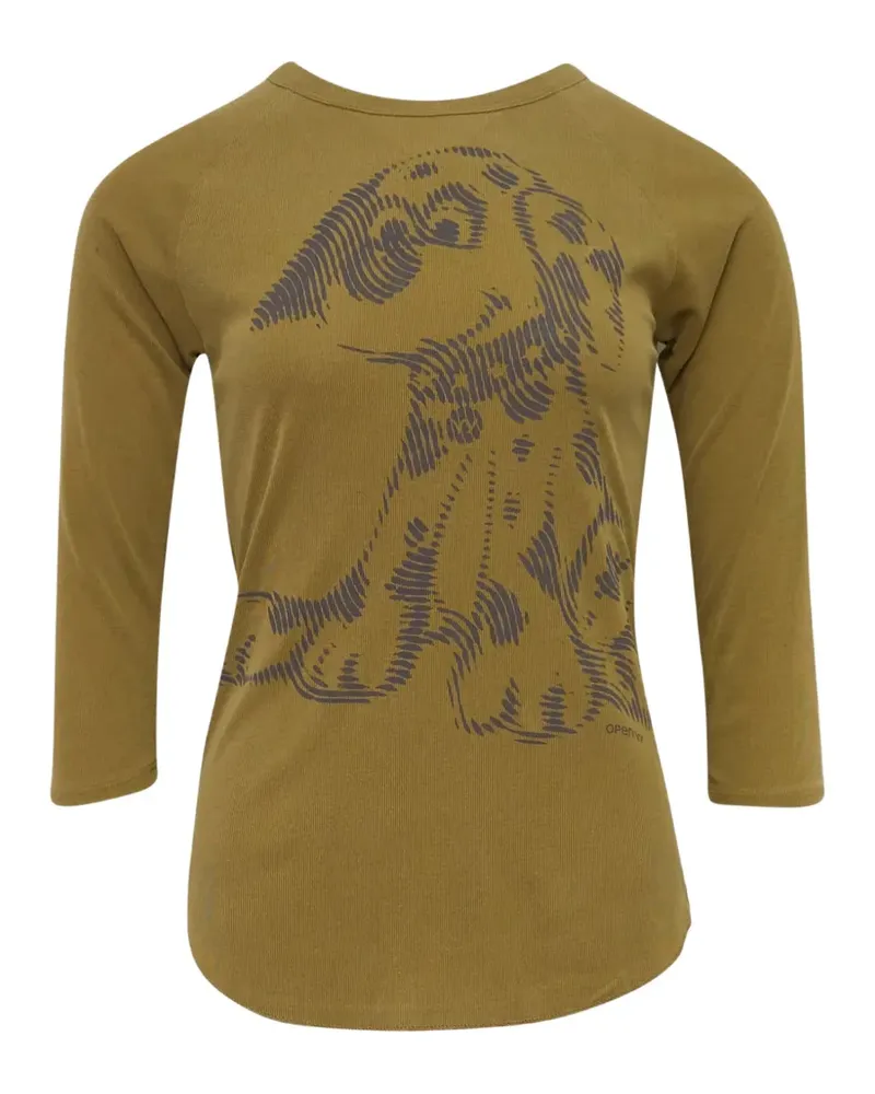OPEN YY Pet Club Dalmatiner-T-Shirt mit Doodle-Print - Gelb Gelb