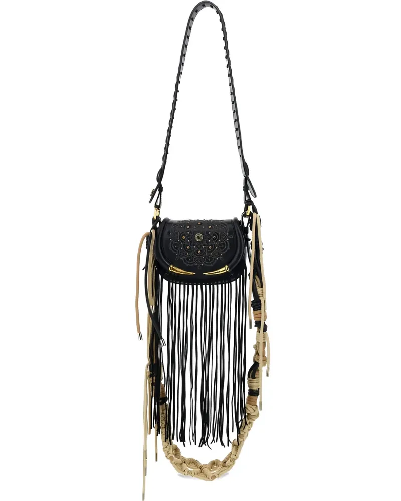 Roberto Cavalli Fringe Fang Umhängetasche - Schwarz Schwarz