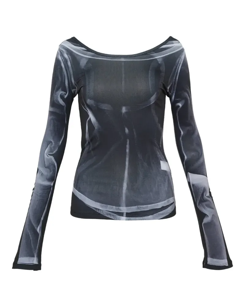 HACHE T-Shirt mit Röntgen-Print - Schwarz Schwarz