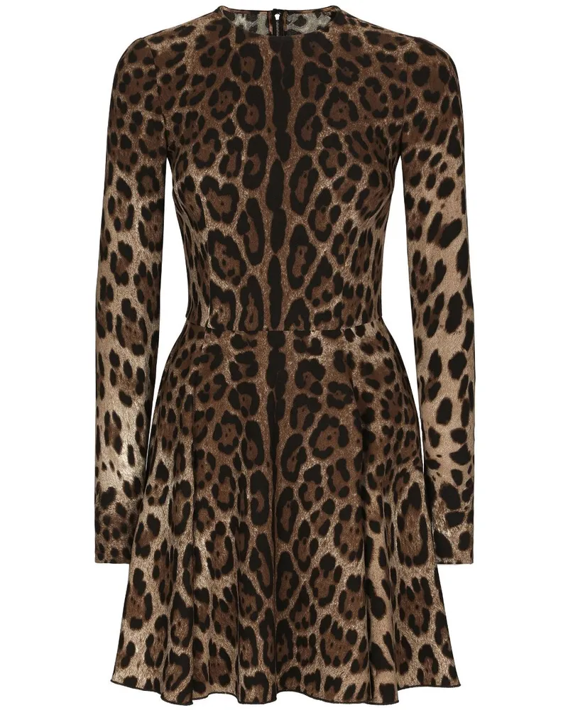 Dolce & Gabbana Minikleid mit Leoparden-Print - Braun Braun