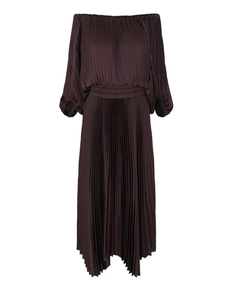 A.L.C. Sienna pleated off-the-shoulder midi dress - Rot Rot