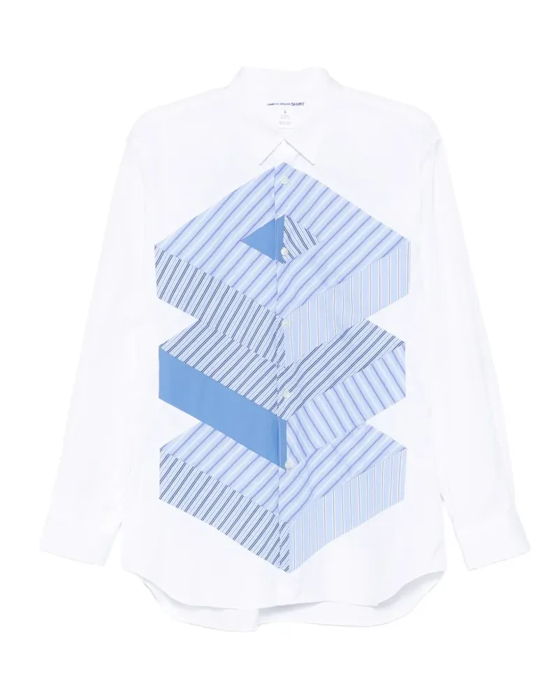 Comme des Garçons Gestreiftes Hemd - Weiß Weiß