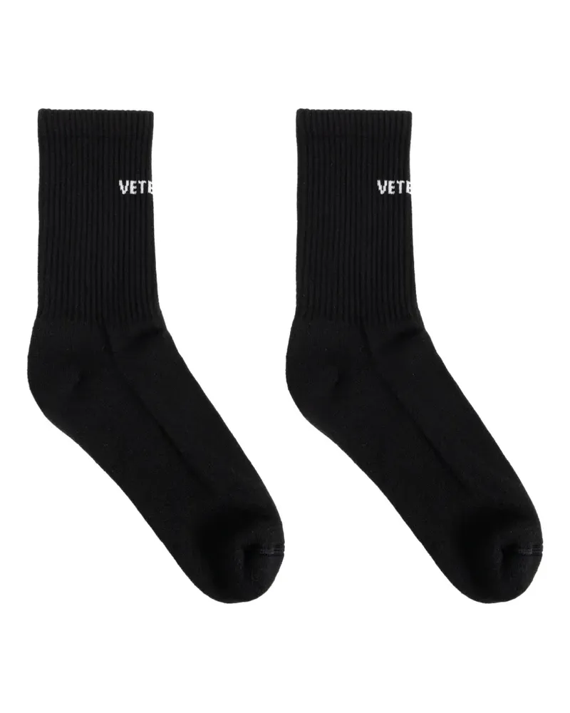 VETEMENTS logo-intarsia socks - Schwarz Schwarz