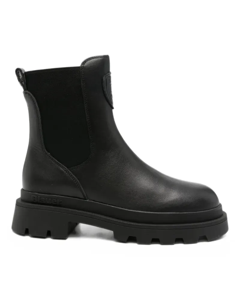 Blauer Kimmel Stiefel mit dicker Sohle 12mm - Schwarz Schwarz