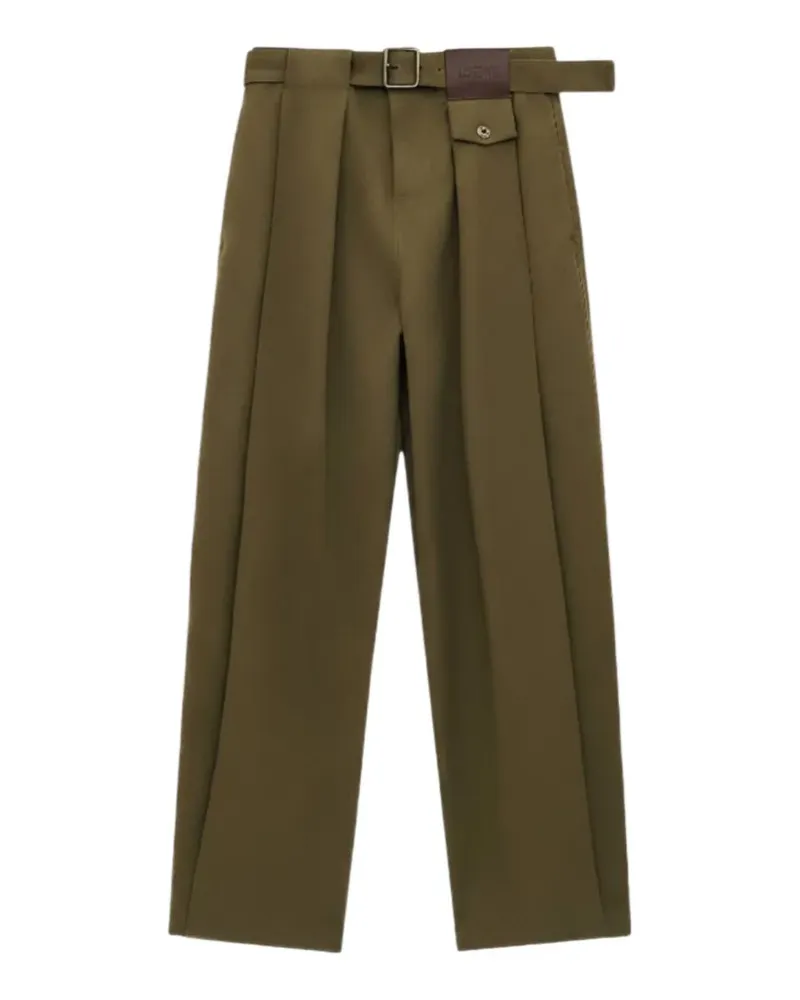 Loewe belted pleated trousers - Grün Grün