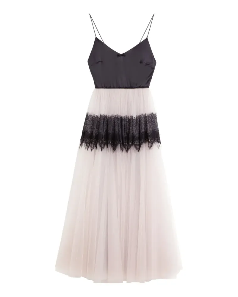 Viktor & Rolf tulle lace-trim maxi dress - Nude Nude