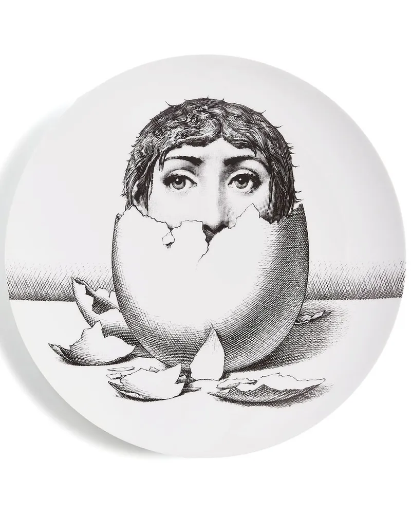 Fornasetti Tema e Variazioni n.258 Wandteller - Weiß Weiß