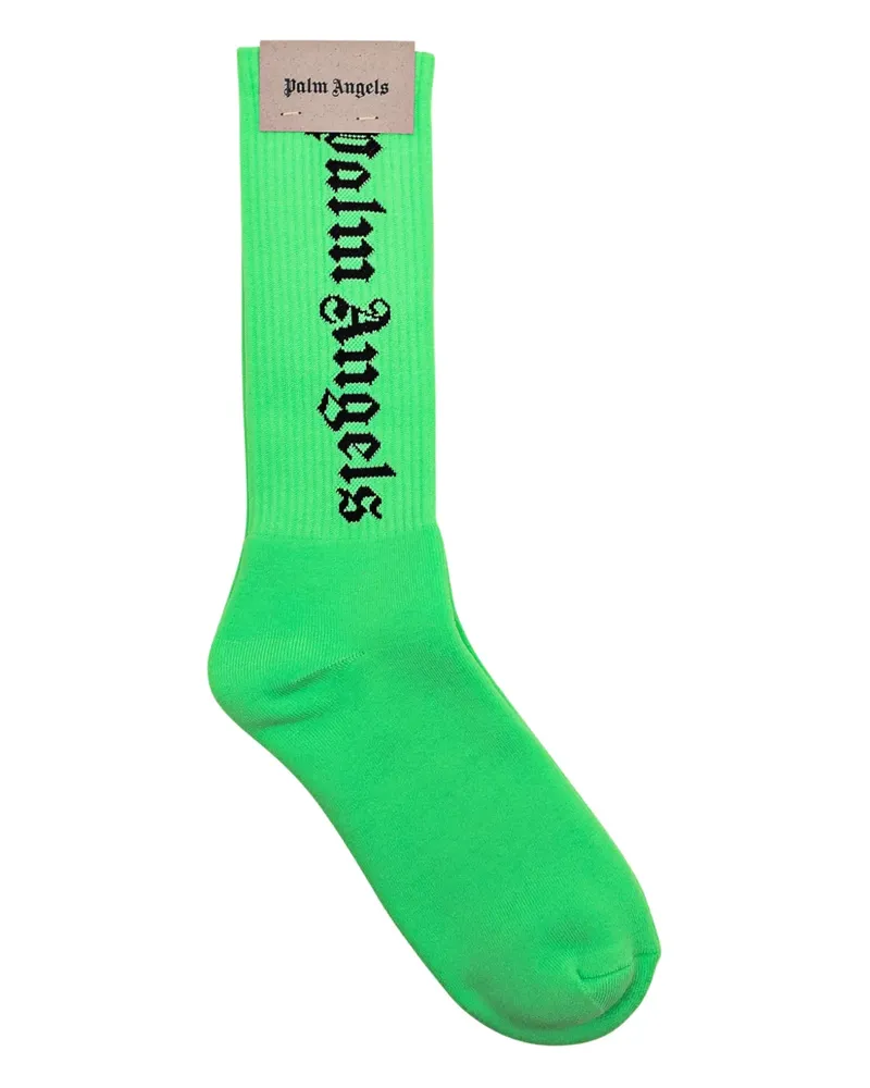 Palm Angels Socken mit Logo - Grün Grün