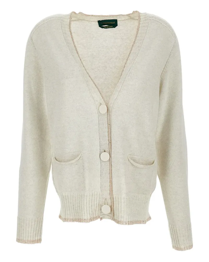 Lorena Antoniazzi Cardigan mit Tasche - Weiß Weiß