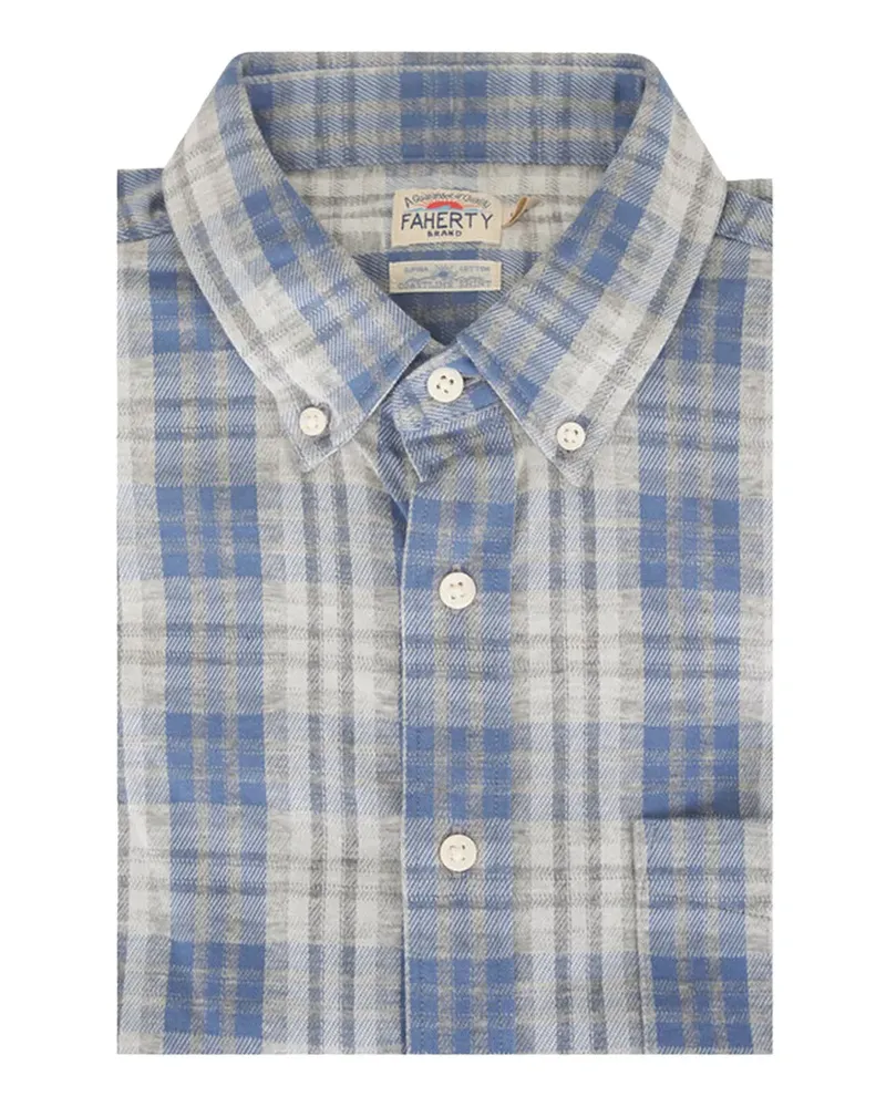 Faherty checked button-down shirt - Blau Blau