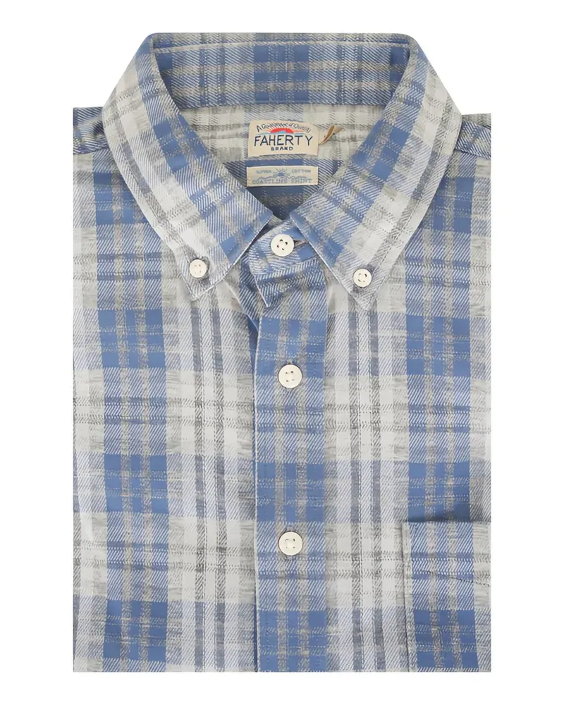 Faherty checked button-down shirt - Blau Blau