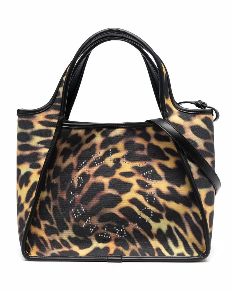 Stella McCartney Shopper mit Leoparden-Print Schwarz